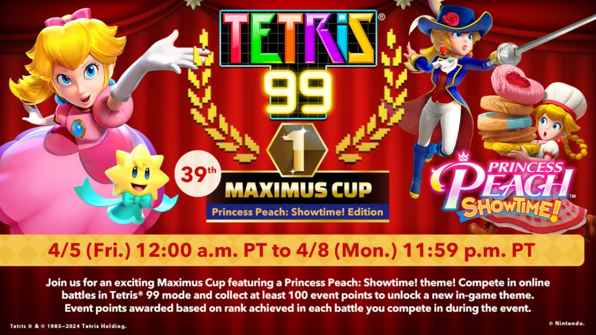 Nintendo Launches Tetris 99 Event with Peach Theme