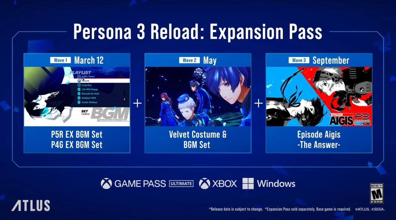 Persona 3 Reload Expansion Pass Set for September Launch